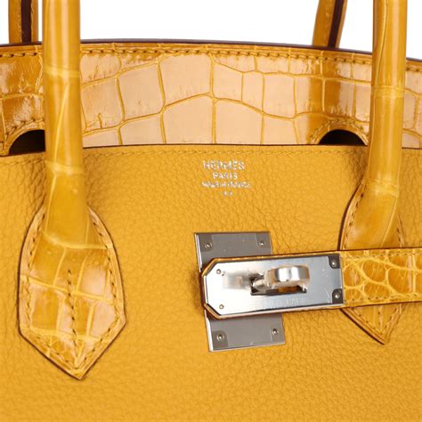 jaune ambre hermes crocodile|Hermès Jaune Ambre Shiny Niloticus Crocodile And Togo Touch .